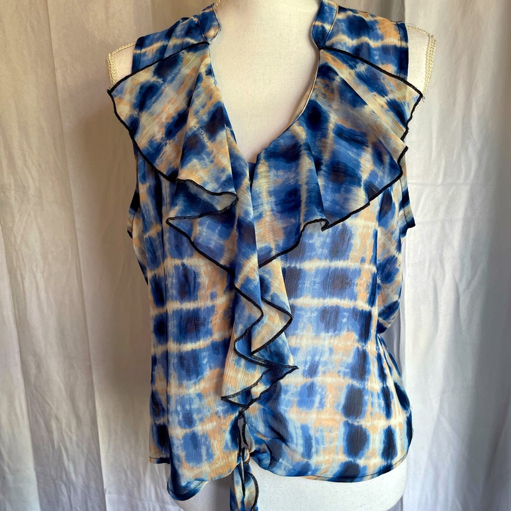 Heartsoul tie dye ruffle boho beachy summer tank top blouse